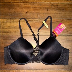 Maidenform Razorback Bra size 38B New Black Lace Detail